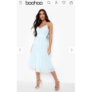 Chiffon Tie Back Midi Skater Dress Size 10